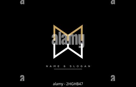 Modern abstract letter ME, EM logo design. Minimal ME, EM initial based icon vector Stock Vector