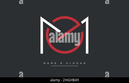 Modern abstract letter ME, EM logo design. Minimal ME, EM initial based icon vector Stock Vector