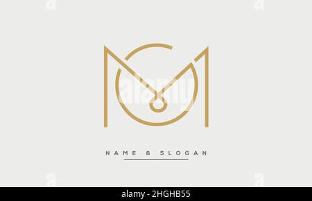 Modern abstract letter MG, GM logo design. Minimal MG, GM initial based icon vector Stock Vector