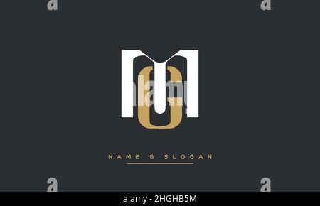 Modern abstract letter MG, GM logo design. Minimal MG, GM initial based icon vector Stock Vector