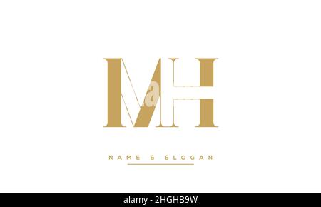 Modern abstract letter MH, HM logo design. Minimal MH, HM initial based icon vector Stock Vector