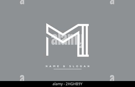 Modern abstract letter MI, IM logo design. Minimal MI, IM initial based icon vector Stock Vector