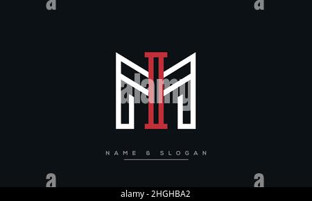 Modern abstract letter MI, IM logo design. Minimal MI, IM initial based icon vector Stock Vector