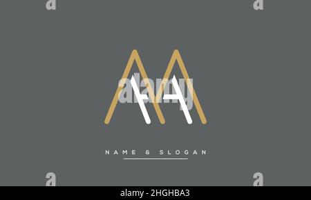 Modern abstract letter MH, HM logo design. Minimal MH, HM initial based icon vector Stock Vector