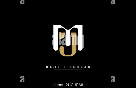 Modern abstract letter MJ, JM logo design. Minimal MJ, JM initial based icon vector Stock Vector