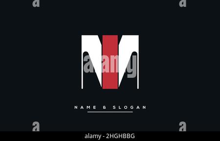 Modern abstract letter MI, IM logo design. Minimal MI, IM initial based icon vector Stock Vector