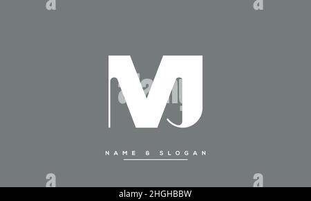 Modern abstract letter MJ, JM logo design. Minimal MJ, JM initial based icon vector Stock Vector