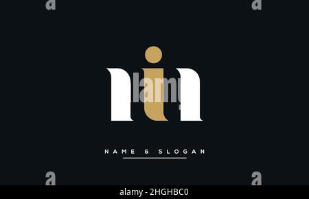 Modern abstract letter MI, IM logo design. Minimal MI, IM initial based icon vector Stock Vector