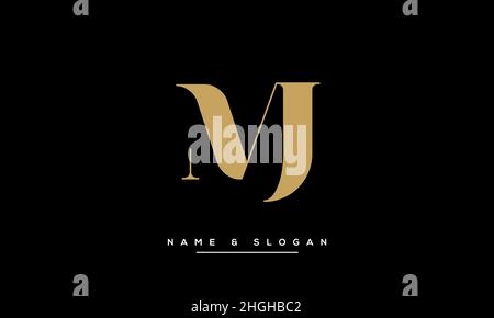 Modern abstract letter MJ, JM logo design. Minimal MJ, JM initial based icon vector Stock Vector