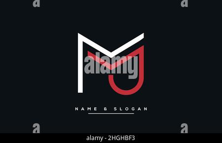 Modern abstract letter MJ, JM logo design. Minimal MJ, JM initial based icon vector Stock Vector