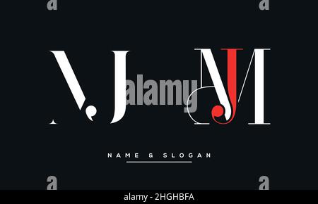 Modern abstract letter MJ, JM logo design. Minimal MJ, JM initial based icon vector Stock Vector