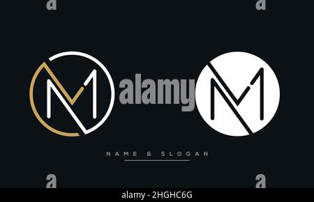 Modern abstract letter ML, LM logo design. Minimal ML, LM initial based icon vector Stock Vector