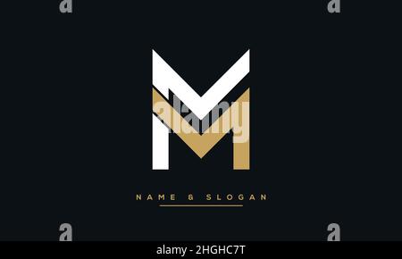 Modern abstract letter MM, M logo design. Minimal MM, M initial based icon vector Stock Vector