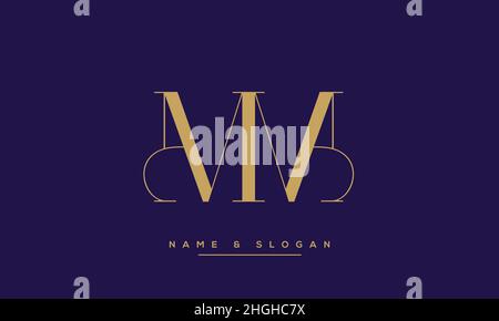 Modern abstract letter MM, M logo design. Minimal MM, M initial based icon vector Stock Vector