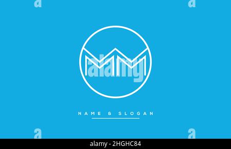 Modern abstract letter MM, M logo design. Minimal MM, M initial based icon vector Stock Vector
