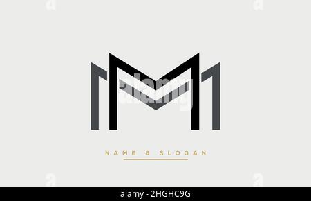Modern abstract letter MM, M logo design. Minimal MM, M initial based icon vector Stock Vector