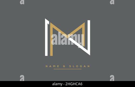 Modern abstract letter MN, NM logo design. Minimal MN, NM initial based icon vector Stock Vector