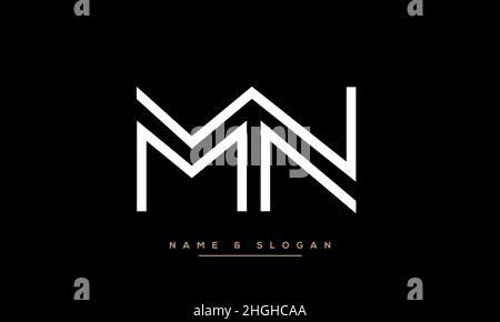 Modern abstract letter MN, NM logo design. Minimal MN, NM initial based icon vector Stock Vector
