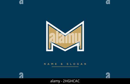 Modern abstract letter MM, M logo design. Minimal MM, M initial based icon vector Stock Vector