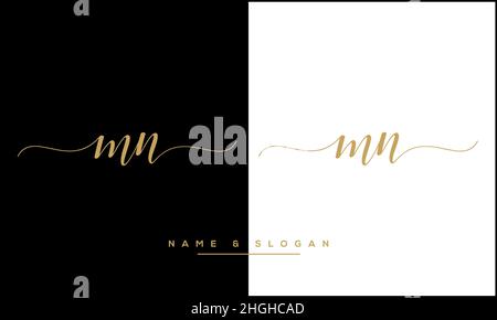 Modern abstract letter MN, NM logo design. Minimal MN, NM initial based icon vector Stock Vector