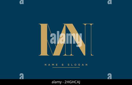 Modern abstract letter MN, NM logo design. Minimal MN, NM initial based icon vector Stock Vector