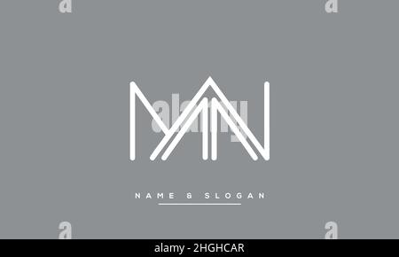 Modern abstract letter MN, NM logo design. Minimal MN, NM initial based icon vector Stock Vector