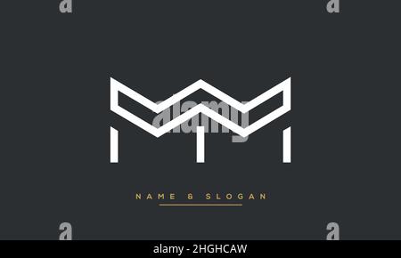 Modern abstract letter MM, M logo design. Minimal MM, M initial based icon vector Stock Vector