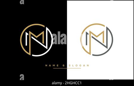 Modern abstract letter MN, NM logo design. Minimal MN, NM initial based icon vector Stock Vector