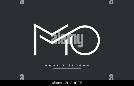 Modern abstract letter MO, OM logo design. Minimal MO, OM initial based icon vector Stock Vector