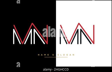 Modern abstract letter MN, NM logo design. Minimal MN, NM initial based icon vector Stock Vector