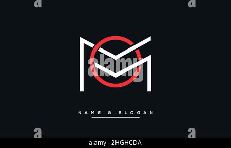 Modern abstract letter MO, OM logo design. Minimal MO, OM initial based icon vector Stock Vector