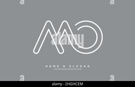 Modern abstract letter MO, OM logo design. Minimal MO, OM initial based icon vector Stock Vector