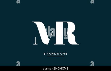 Modern abstract letter MR, RM logo design. Minimal MR, RM initial based icon vector Stock Vector