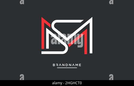 Modern abstract letter MS, SM logo design. Minimal MS, SM initial based icon vector Stock Vector