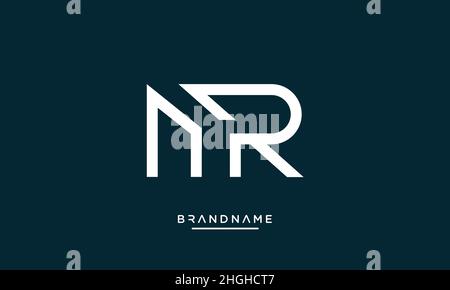 Modern abstract letter MR, RM logo design. Minimal MR, RM initial based icon vector Stock Vector