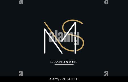 Modern abstract letter MS, SM logo design. Minimal MS, SM initial based icon vector Stock Vector