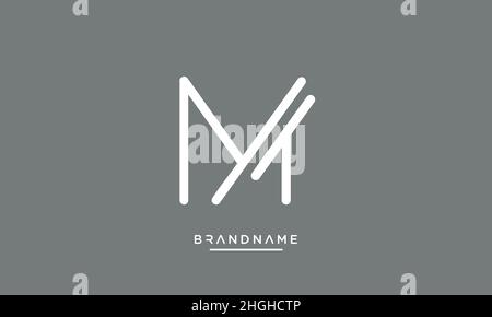 Modern abstract letter MT, TM logo design. Minimal MT, TM initial based icon vector Stock Vector