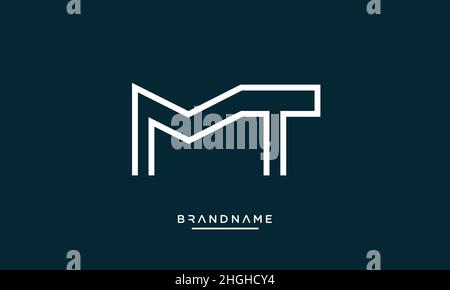 Modern abstract letter MT, TM logo design. Minimal MT, TM initial based icon vector Stock Vector