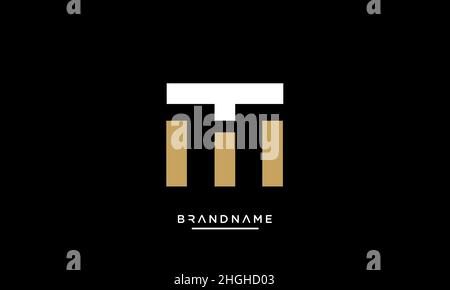 Modern abstract letter MT, TM logo design. Minimal MT, TM initial based icon vector Stock Vector
