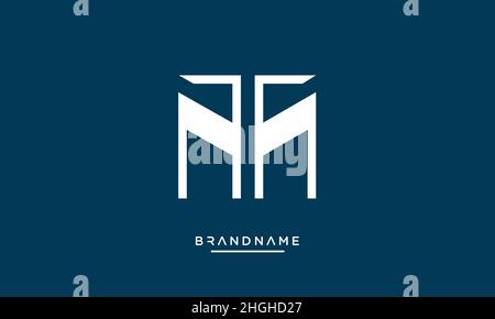 Modern abstract letter MT, TM logo design. Minimal MT, TM initial based icon vector Stock Vector