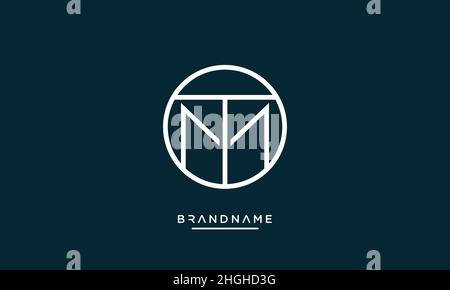 Modern abstract letter MT, TM logo design. Minimal MT, TM initial based icon vector Stock Vector