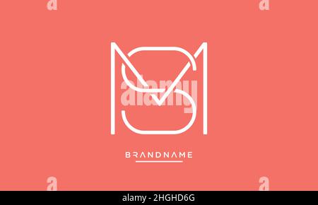 Modern abstract letter MS, SM logo design. Minimal MS, SM initial based icon vector Stock Vector