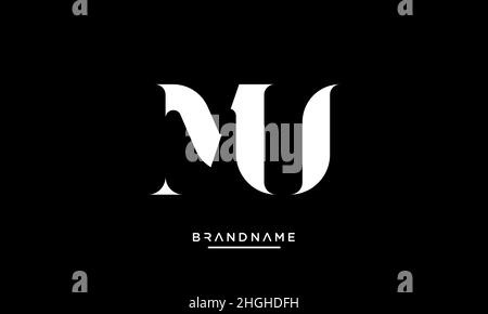 Modern abstract letter MU, UM logo design. Minimal MU, UM initial based icon vector Stock Vector