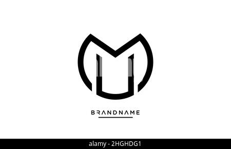 Modern abstract letter MU, UM logo design. Minimal MU, UM initial based icon vector Stock Vector