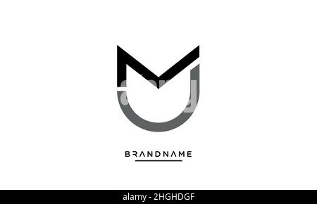 Modern abstract letter MU, UM logo design. Minimal MU, UM initial based icon vector Stock Vector