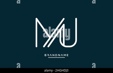 Modern abstract letter MU, UM logo design. Minimal MU, UM initial based icon vector Stock Vector