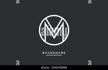 Modern abstract letter MV, VM logo design. Minimal MV, VM initial based icon vector Stock Vector