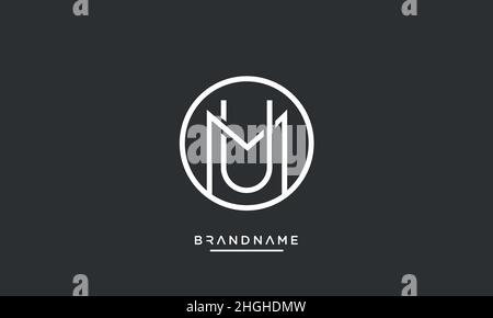 Modern abstract letter MU, UM logo design. Minimal MU, UM initial based icon vector Stock Vector