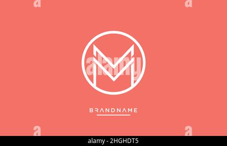Modern abstract letter MV, VM logo design. Minimal MV, VM initial based icon vector Stock Vector