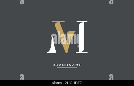 Modern abstract letter MV, VM logo design. Minimal MV, VM initial based icon vector Stock Vector